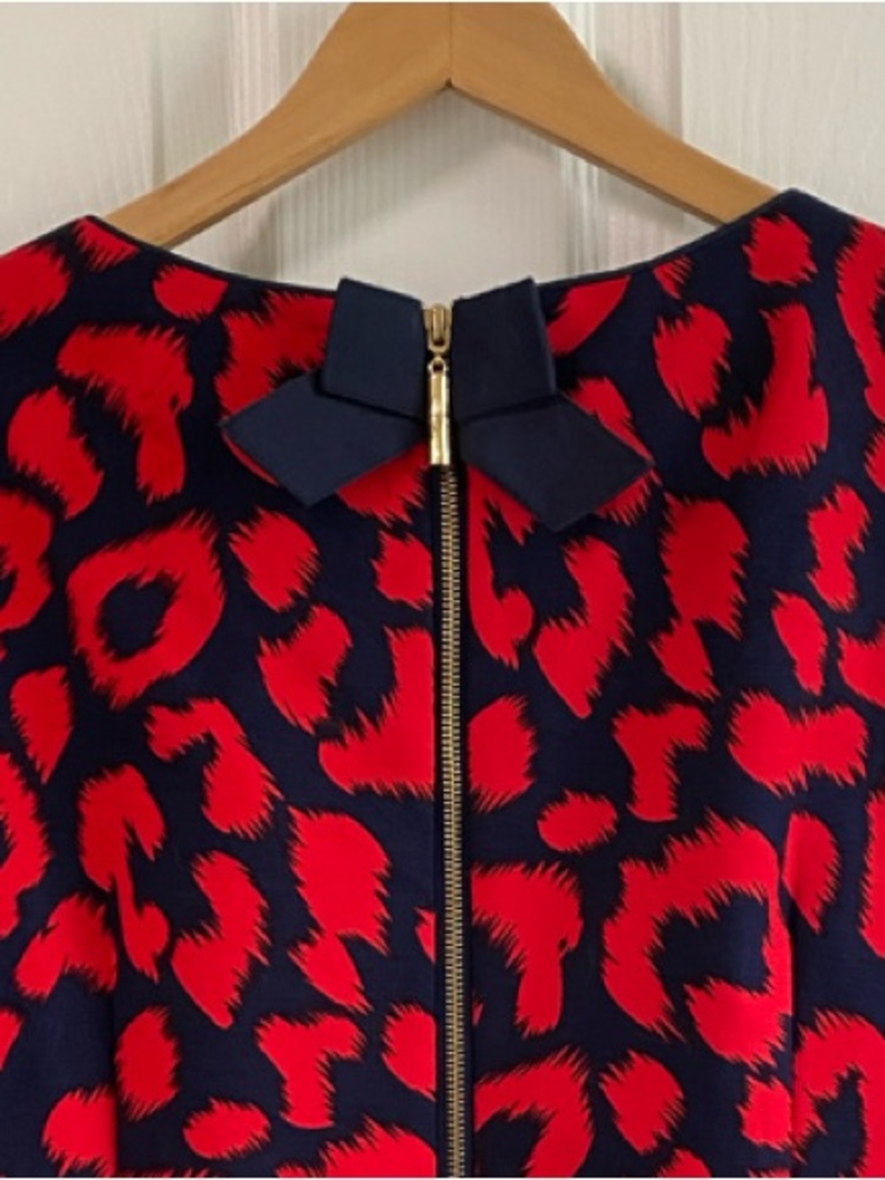 Elizabeth McKay Red and Navy Animal Print Blouse - Picture 4 of 10